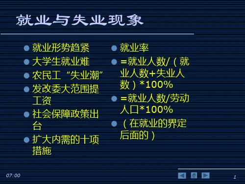 劳动经济学-就业与失业PPT