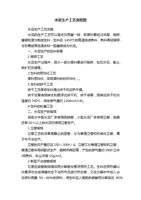 水泥生产工艺流程图