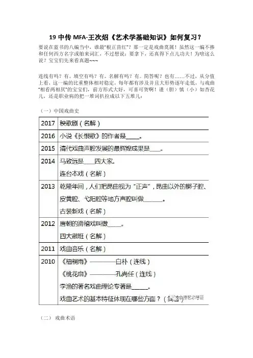 19中传MFA-王次炤《艺术学基础知识》该怎么复习