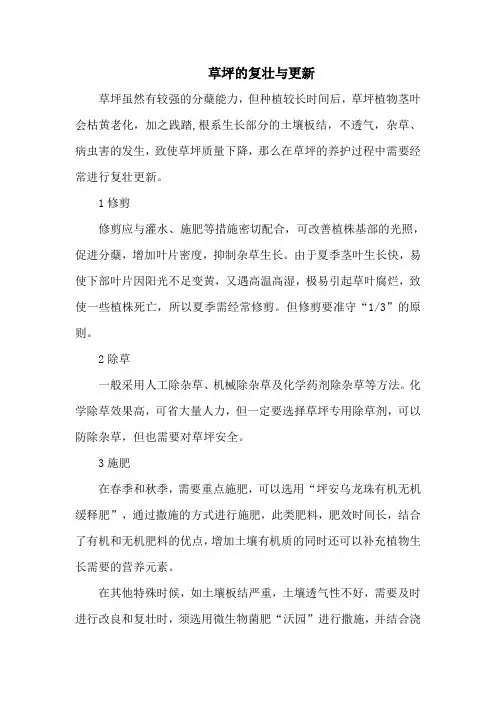草坪的复壮与更新
