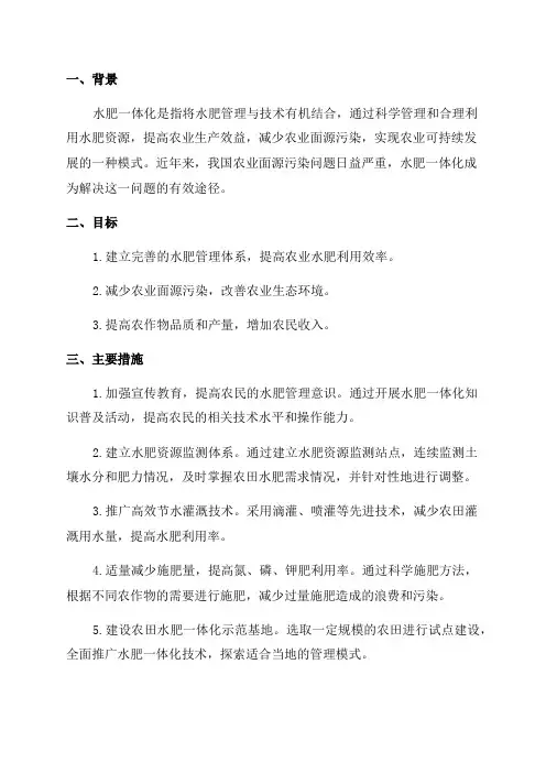 2024年水肥一体化项目建设实施方案