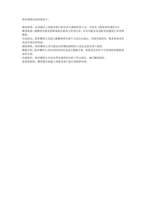 税务调查巡查流程