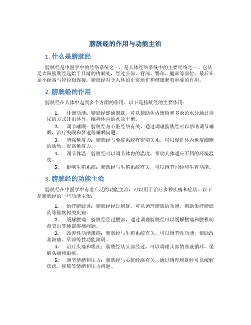 膀胱经的作用与功能主治