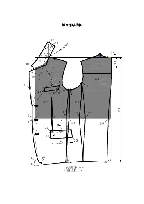 男西服样板与工艺