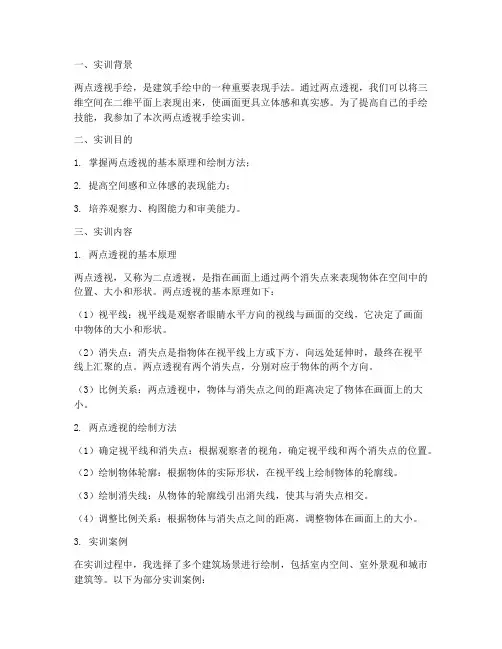 两点透视手绘实训报告