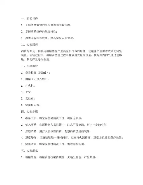 酒精炮弹实验报告