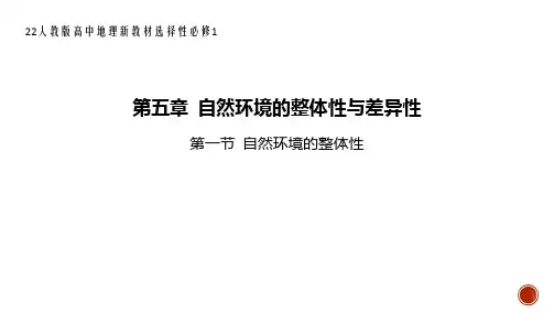 22人教版高中地理新教材选择性必修1--第一节 自然环境的整体性