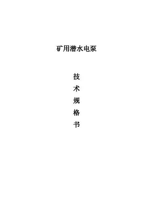 强排泵及电控技能规格书1