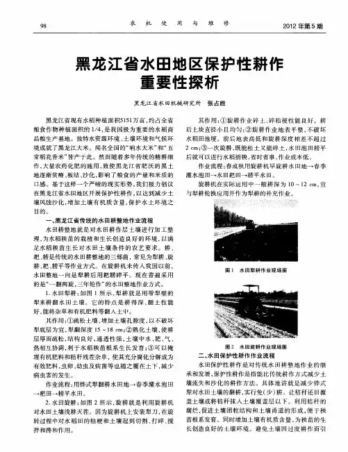 黑龙江省水田地区保护性耕作重要性探析