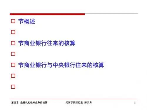 金融机构往来业务的核算概述(ppt 153页)