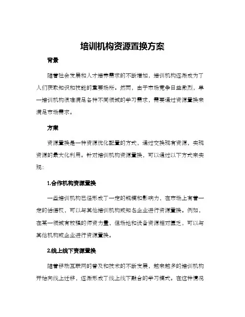 培训机构资源置换方案
