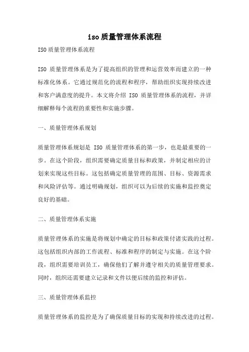 iso质量管理体系流程