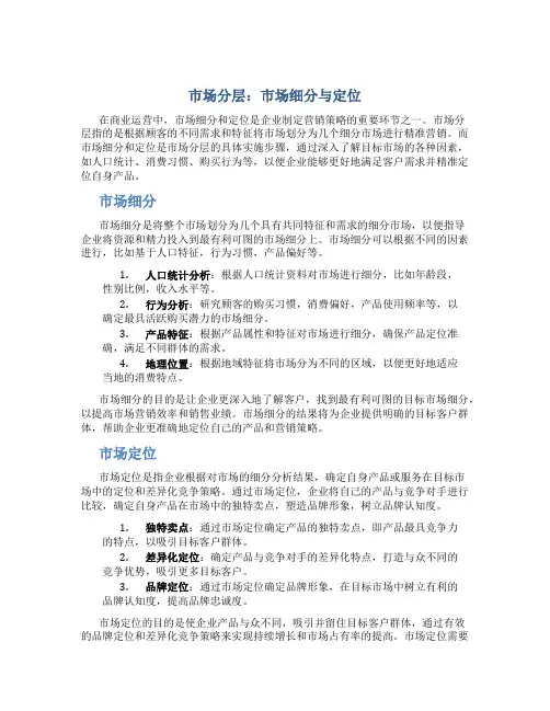 市场分层：市场细分与定位