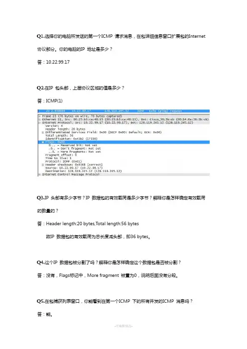 实验五-IP-协议分析