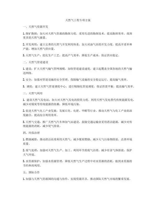 天然气工程专项方案
