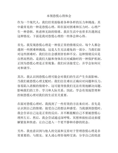 本领恐慌心得体会