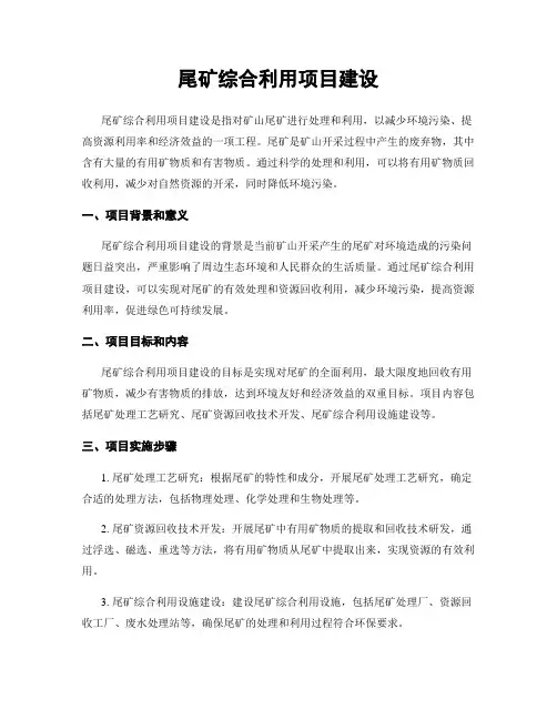 尾矿综合利用项目建设