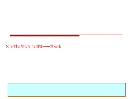 07专利信息分析与预警——黄迎燕
