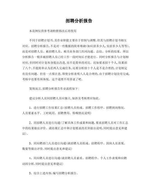 招聘分析报告模板
