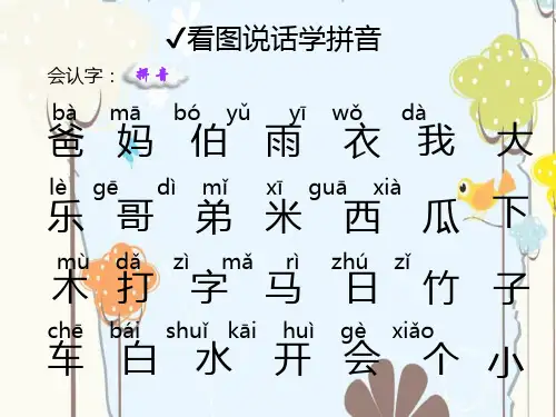 幼儿园语文生字拼音积累学习