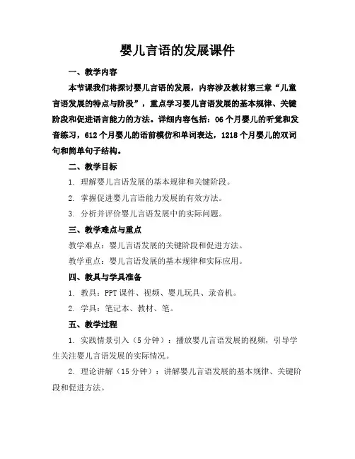 婴儿言语的发展课件