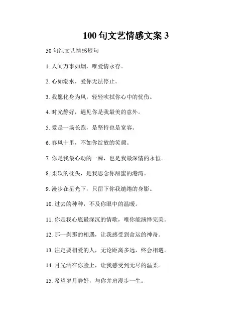 100句文艺情感文案3