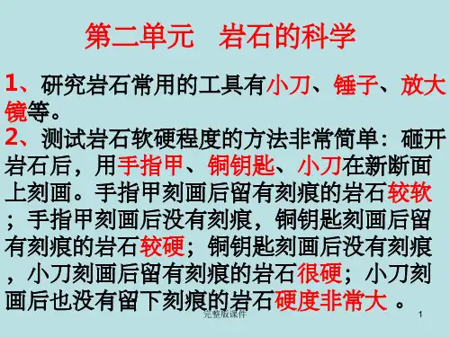 四年级科学下册第二单元试题PPT课件