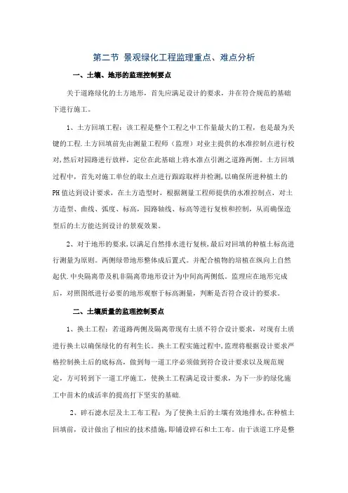 景观绿化施工监理控制要点