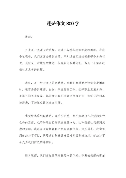 迷茫作文800字