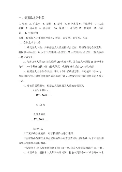 会议室准备工作