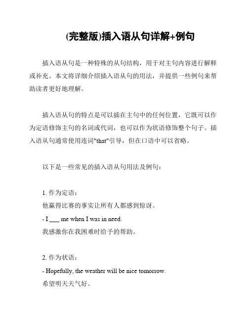 (完整版)插入语从句详解+例句