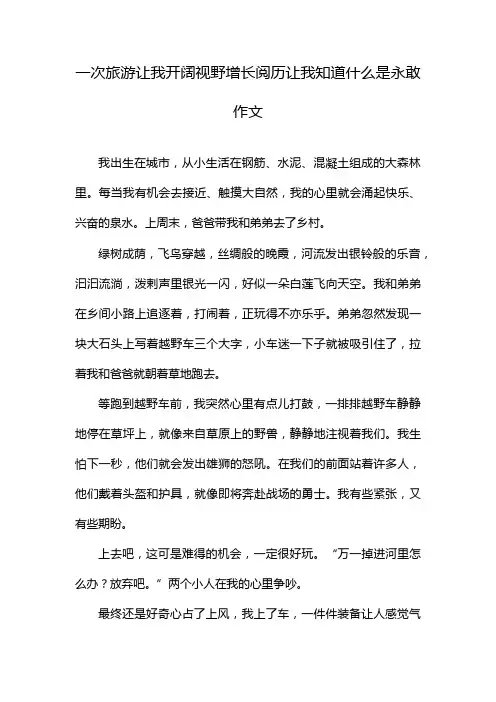 一次旅游让我开阔视野增长阅历让我知道什么是永敢作文