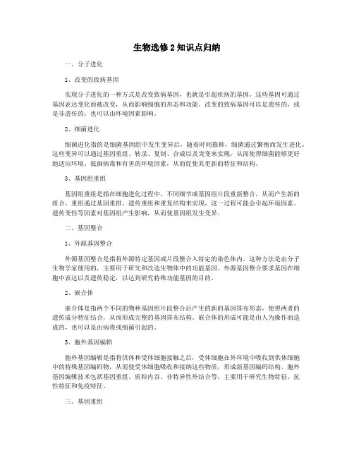 生物选修2知识点归纳