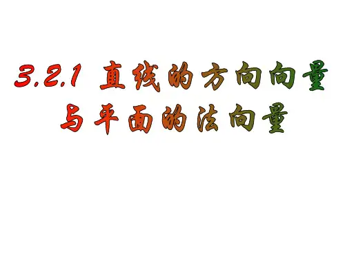 方向向量与法向量