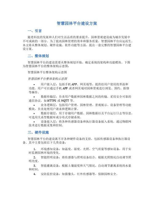 智慧园林平台建设方案