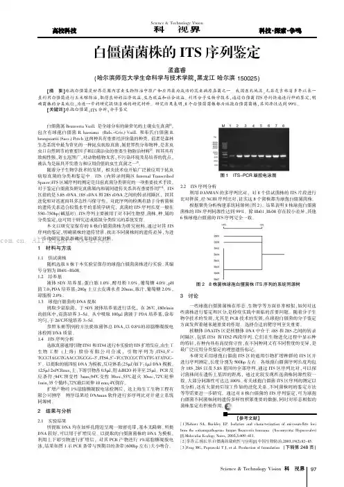 白僵菌菌株的ITS序列鉴定