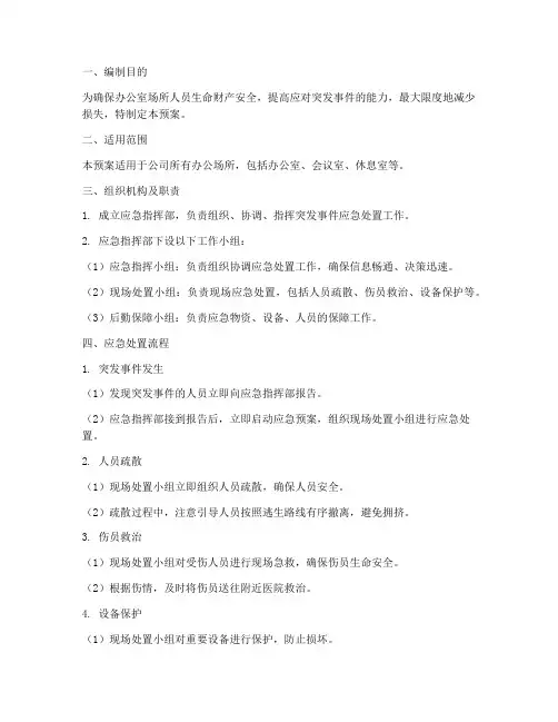 办公室场所应急预案