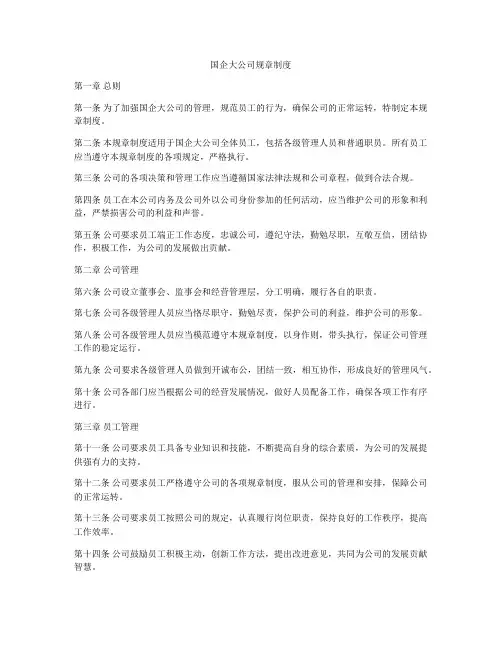 国企大公司规章制度