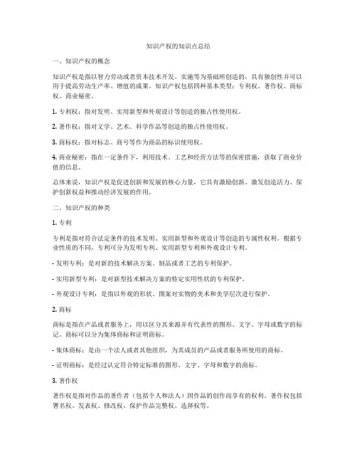 知识产权的知识点总结