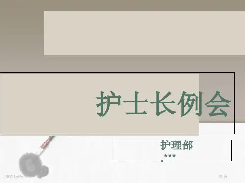 月度护士长例会专家讲座