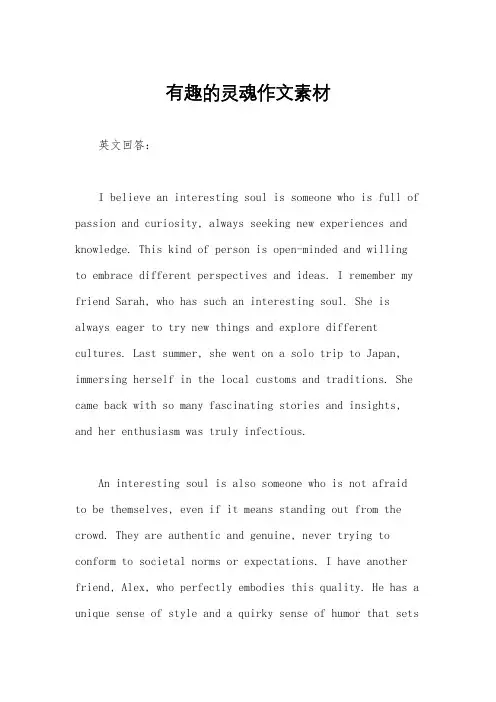 有趣的灵魂作文素材
