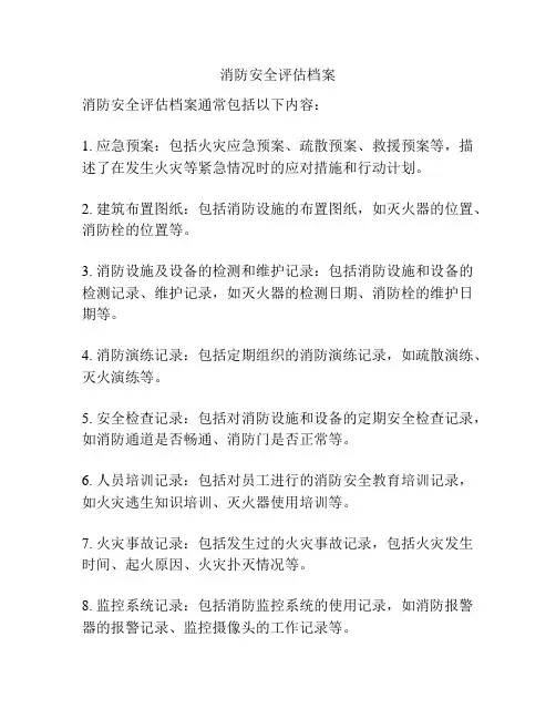 消防安全评估档案