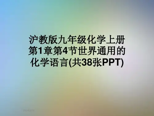 沪教版九年级化学上册第1章第4节世界通用的化学语言(共38张PPT)