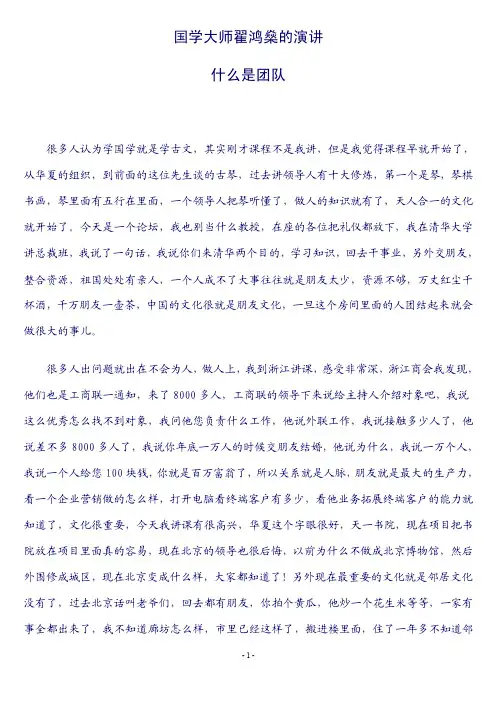 翟鸿燊_什么是团队