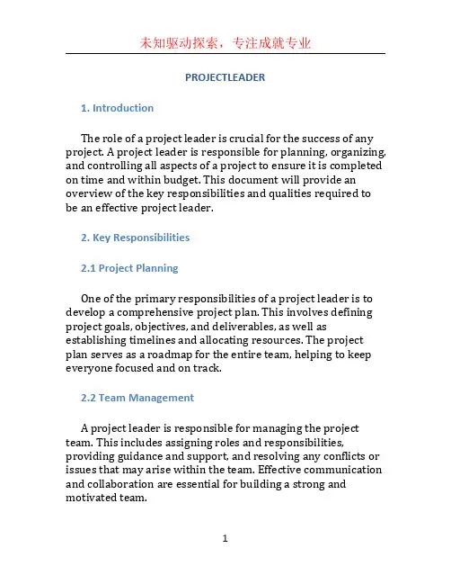 PROJECTLEADER