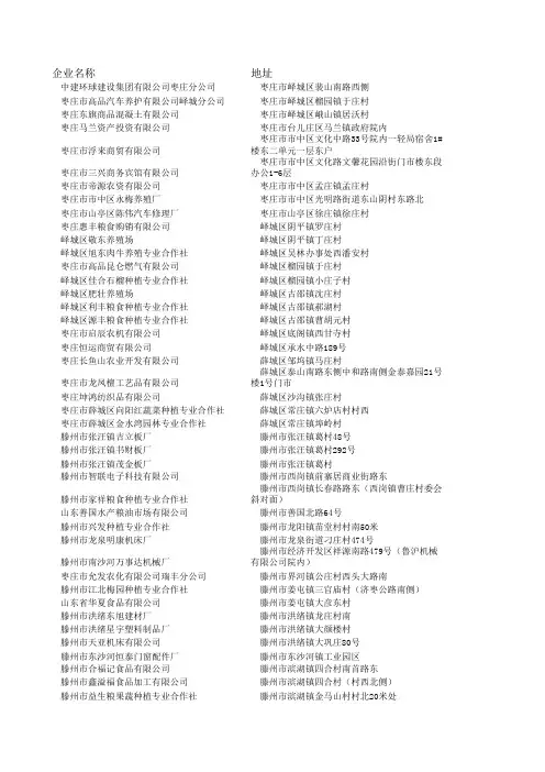 枣庄工商名录