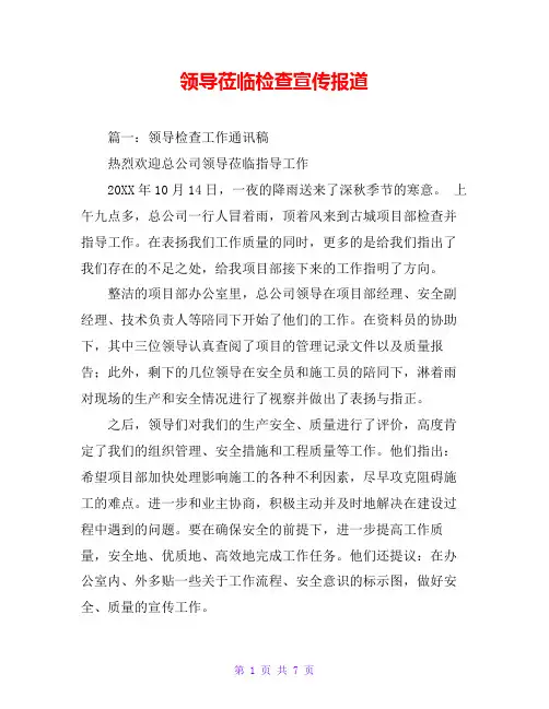 领导莅临检查宣传报道