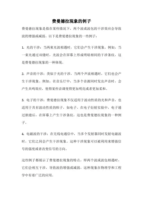 费曼德拉现象的例子