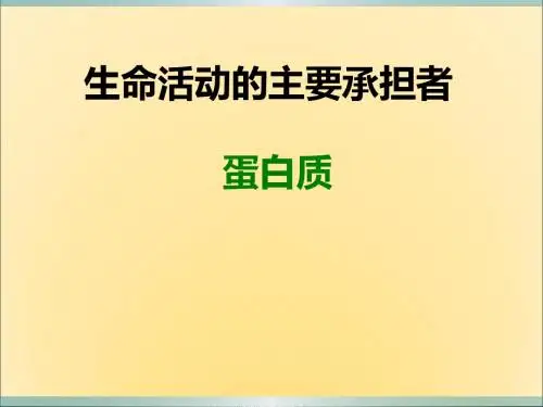 人教版高中生物必修一第2章第2节生命活动的主要承担者——蛋白质  课件(共16张PPT)