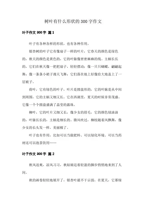树叶有什么形状的300字作文